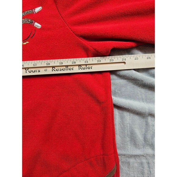 Nick and Nora Sock Monkey Footed Pajamas Adult XL Red Sleepwear One Piece Fleece - Picture 14 of 16